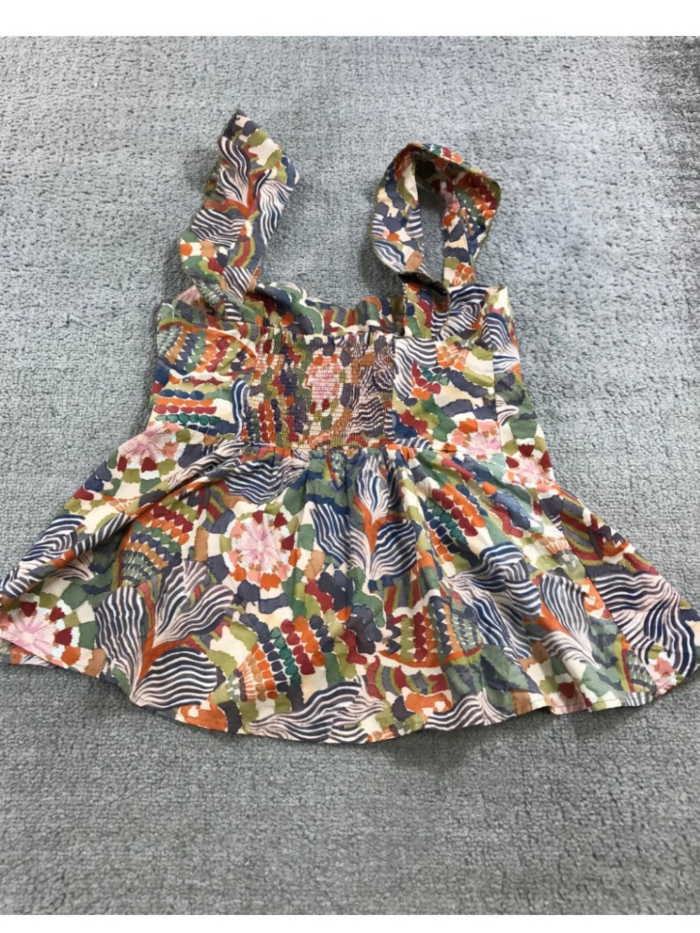 Chuffy S Smocked Strappy Floral Print Women’s Tank Top - Multicolor